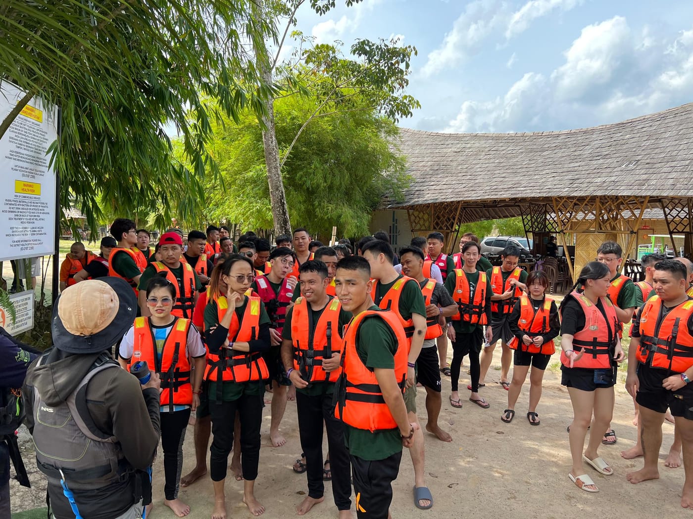 Team preparing for a water activity, 2023 team building